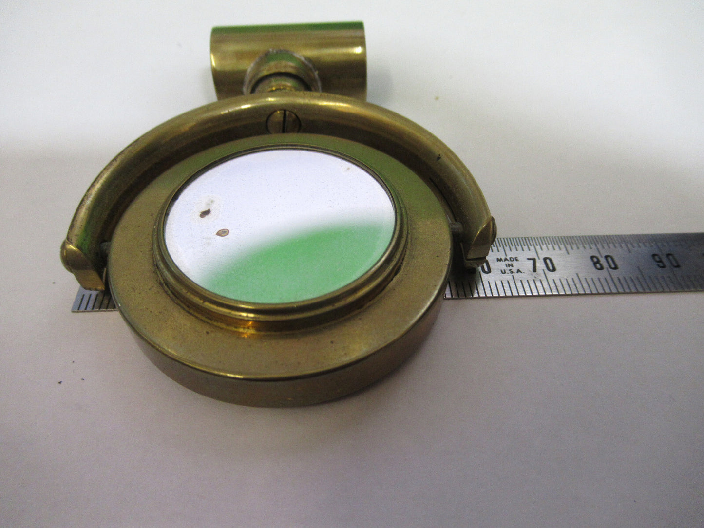 Antique Brass Mirror James Parkes England Microscope Part