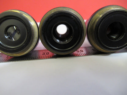 LOT 4ea OBJECTIVE OLYMPUS JAPAN OPTICS  MICROSCOPE PART AS PICTURED S3-B-51