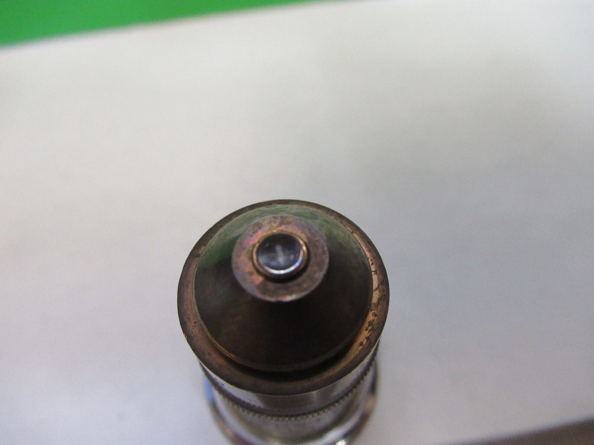 LEITZ GERMANY ANTIQUE BRASS OBJECTIVE MICROSCOPE PART OPTICS AS PICTURED X6-A-89