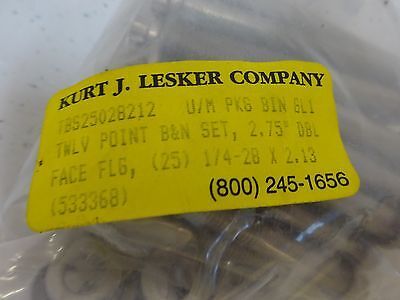 LOT SCREWS FOR HIGH VACUUM KURT LESKER 1/4-28 AS IS BIN#R8-D-05