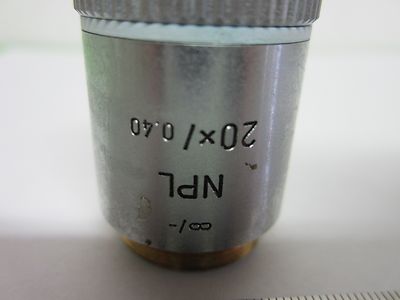 OPTISCHES MIKROSKOP [schmutzig] LEITZ-OBJEKTIV NPL 20X INFINITY OPTICS BIN#46-L-18