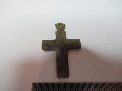 Antique Religious Brass Bronze Cross Very Old from Europe