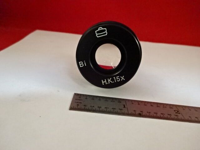 MICROSCOPE PART EYEPIECE OCULAR UNKNOWN MAKER H.K. 15X OPTICS AS IS #M2-B-67