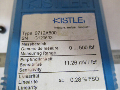 KISTLER 9712A500 LOAD CELL FORCE PIEZOELECTRIC QUARTZ SENSOR AS PIC &1E-FT-99