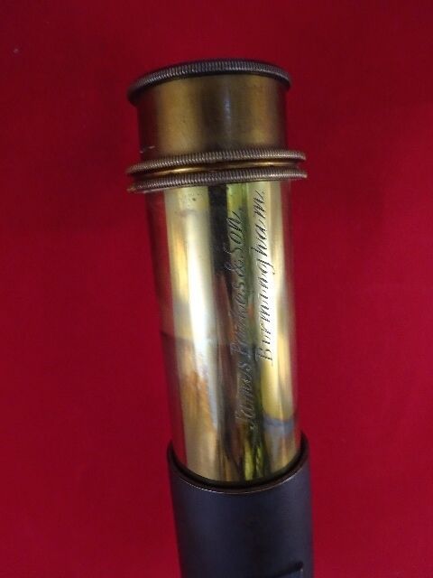 MICROSCOPE ANTIQUE BRASS JAMES PARKES BIRMINGHAM ENGLAND UK OPTICS AS IS #LOB