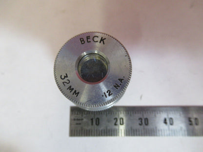BECK UK 32mm OBJECTIVE LENS OPTICS MICROSCOPE PART AS PICTURED &Q3-B-47