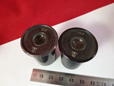 PAIR EYEPIECES OCULAR 10X VICKERS ENGLAND UK OPTICS MICROSCOPE PART #5-A-40