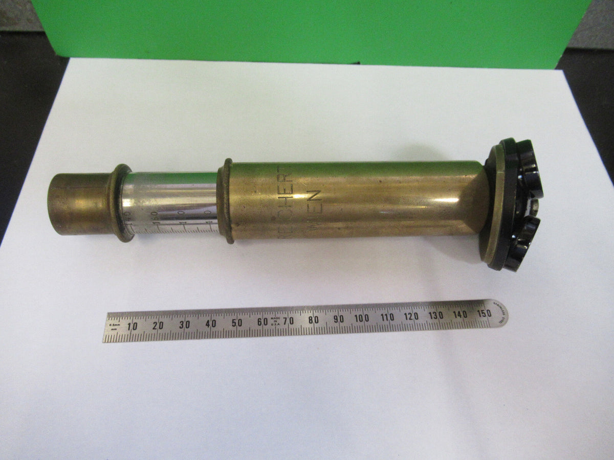 Antique Brass Reichert Tubus + Nosepiece Microscope Part
