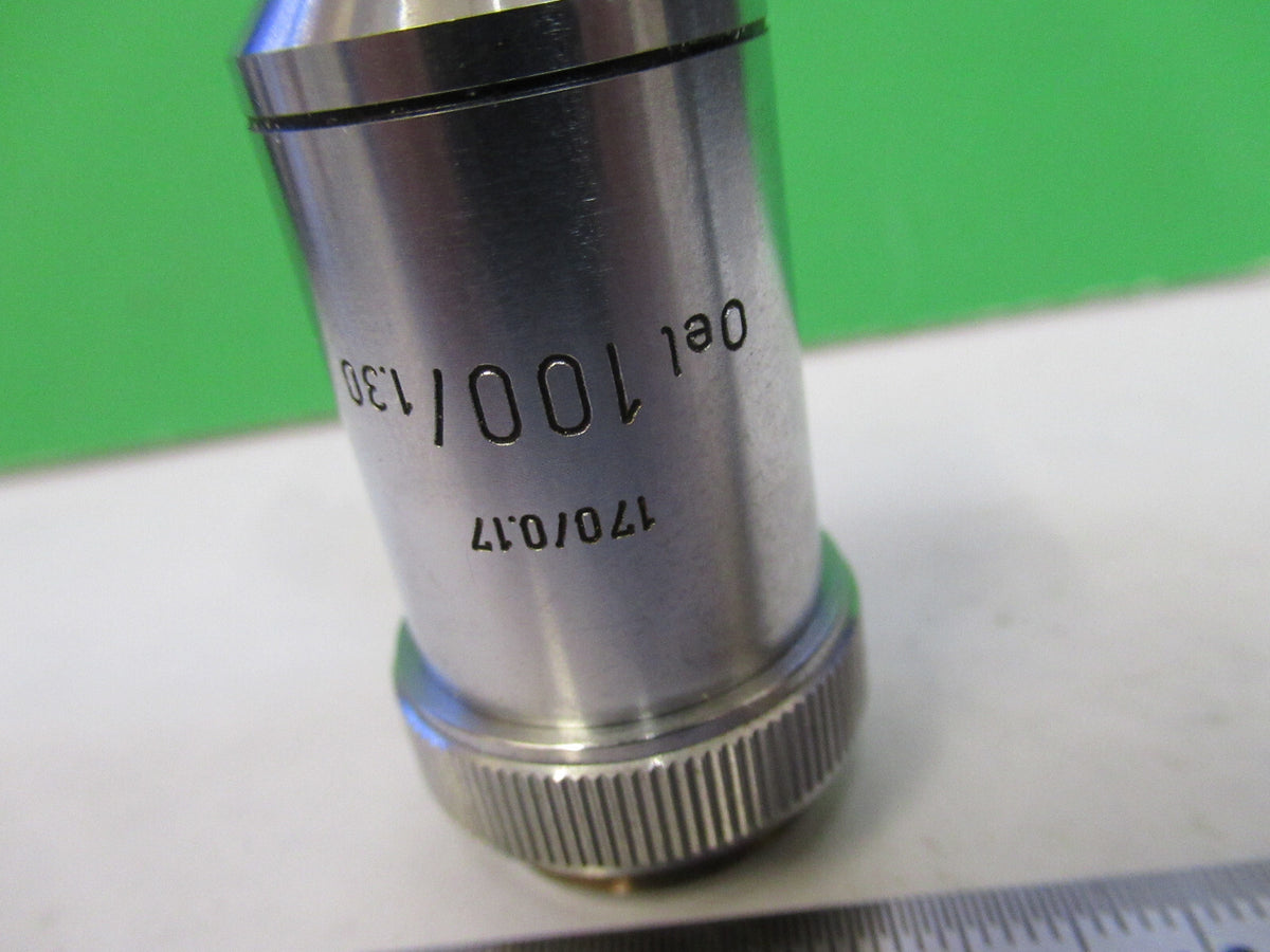LEITZ wetzlar GERMANY OBJECTIVE MICROSCOPE PART 100X  /170 AS PICTURED X2-A-36