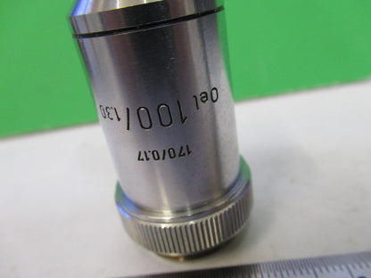 LEITZ wetzlar GERMANY OBJECTIVE MICROSCOPE PART 100X  /170 AS PICTURED X2-A-36