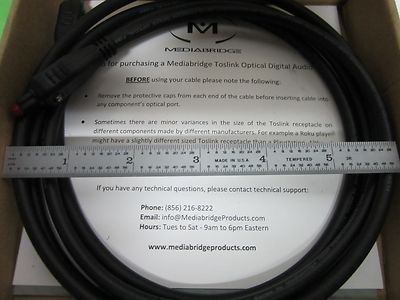 MEDIABRIDGE TOSLINK OPTICAL CABLE MPC AS IS BIN#M7-56