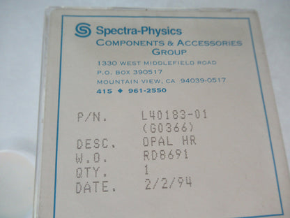 Optical Pro Spectra-Physics Hr L40183-01 Dichroic Optics