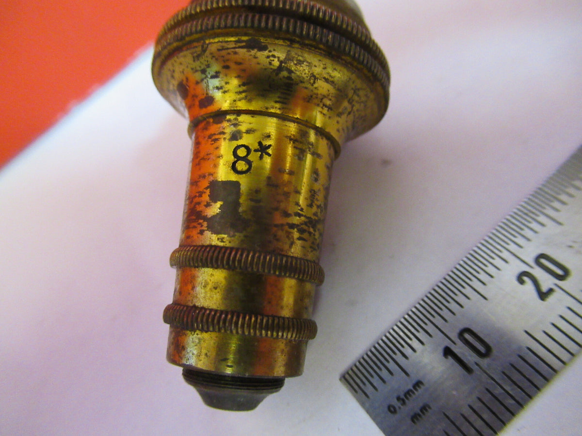 Antique Brass Koristka Italy Objective 8 Microscope Part
