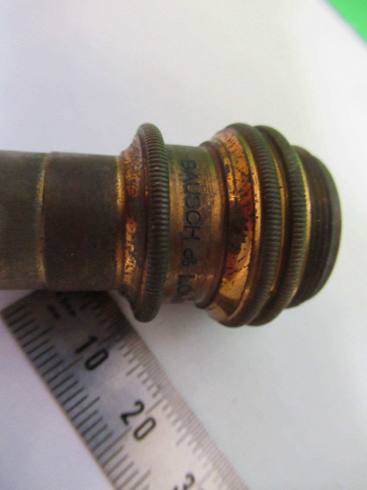 ANTIQUE BRASS BAUSCH LOMB OBJECTIVE 4mm LENS MICROSCOPE PART AS PICTURED X3-B-95