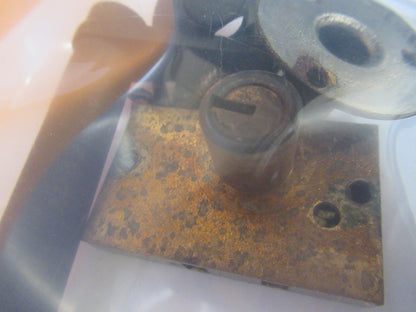 ANTIQUE LOCK +HANDLE BAUSCH LOMB WITHOUT KEY MICROSCOPE PART AS PICTURED Y1-A-01