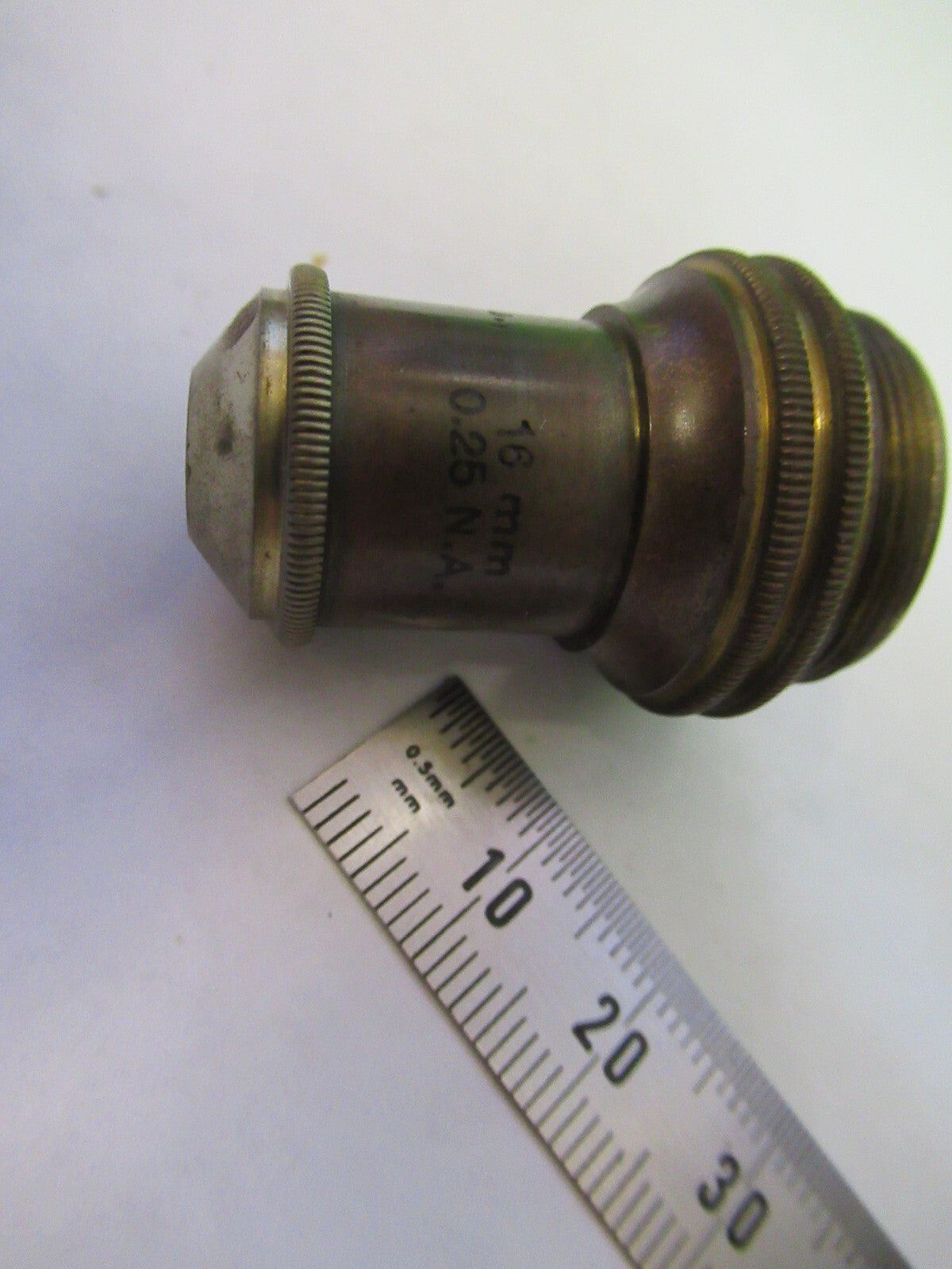 ANTIQUE BAUSCH LOMB BRASS OBJECTIVE 16mm MICROSCOPE PART AS PICTURED S1-B-21