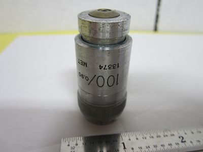 VICKERS ENGLAND OBJEKTIV MICROPLAN 100X MIKROSKOPOPTIK BIN#H1-16