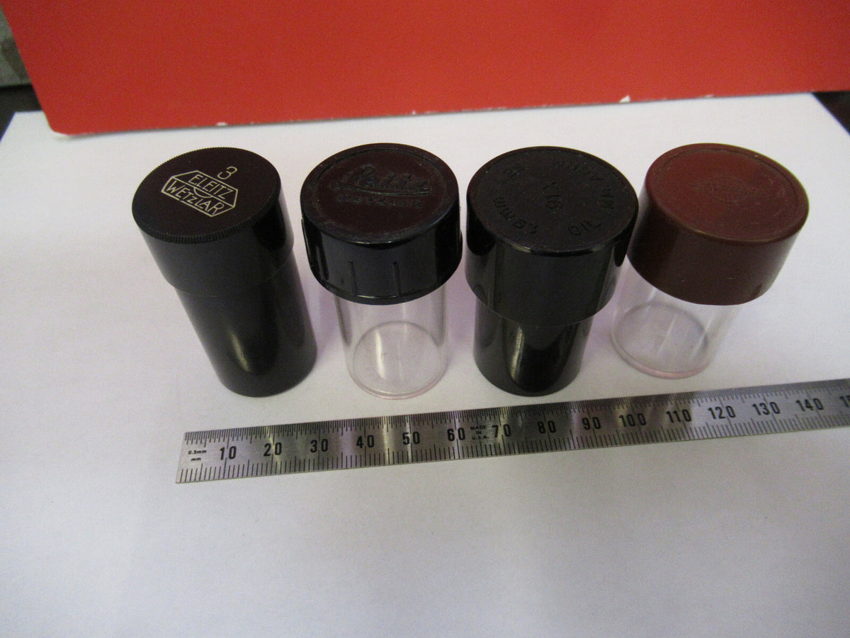 ANTIQUE LOT OBJECTIVE CANISTERS MICROSCOPE PART OPTICS AS PICTURED X3-B-55