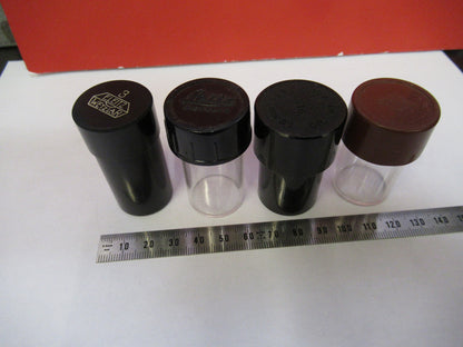ANTIQUE LOT OBJECTIVE CANISTERS MICROSCOPE PART OPTICS AS PICTURED X3-B-55