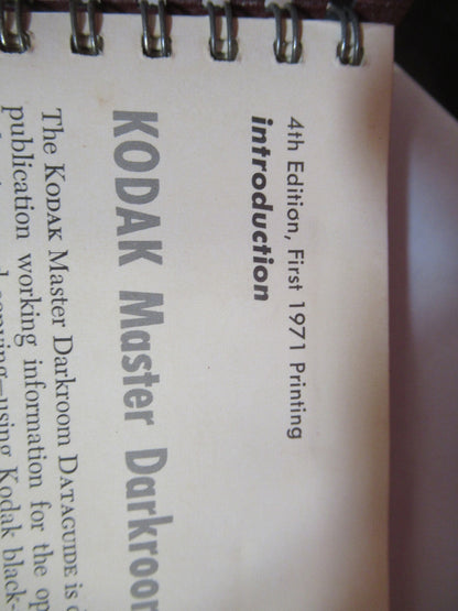 KODAK MASTER DARKROOM DATAGUIDE BOOKLET circa 1970 AS PICTURED S6-A-63