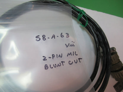 5 FEET CABLE MIL CONNECTOR TWO PINS for PIEZO ACCELEROMETER PICTURED S8-A-63