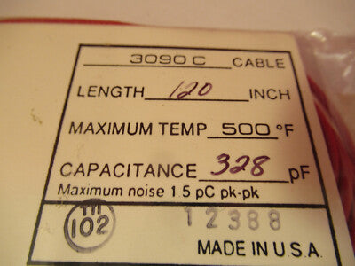 MEGGITT ENDEVCO 3090C LOW NOISE CABLE for ACCELEROMETER VIBRATION SENSOR #9-A-71