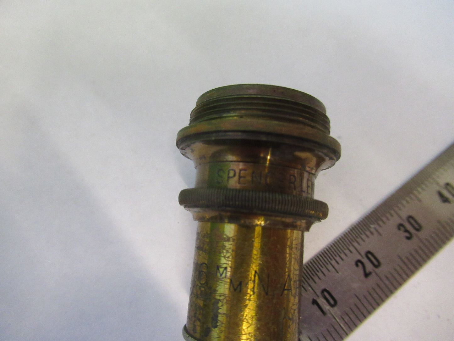 ANTIQUE BRASS SPENCER 10X OBJECTIVE MICROSCOPE PART AS PICTURED &S2-C-45
