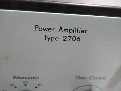 BRUEL KJAER 2706 POWER AMPLIFIER for ACCELEROMETER CALIBRATION AS PICTURED &TE-2