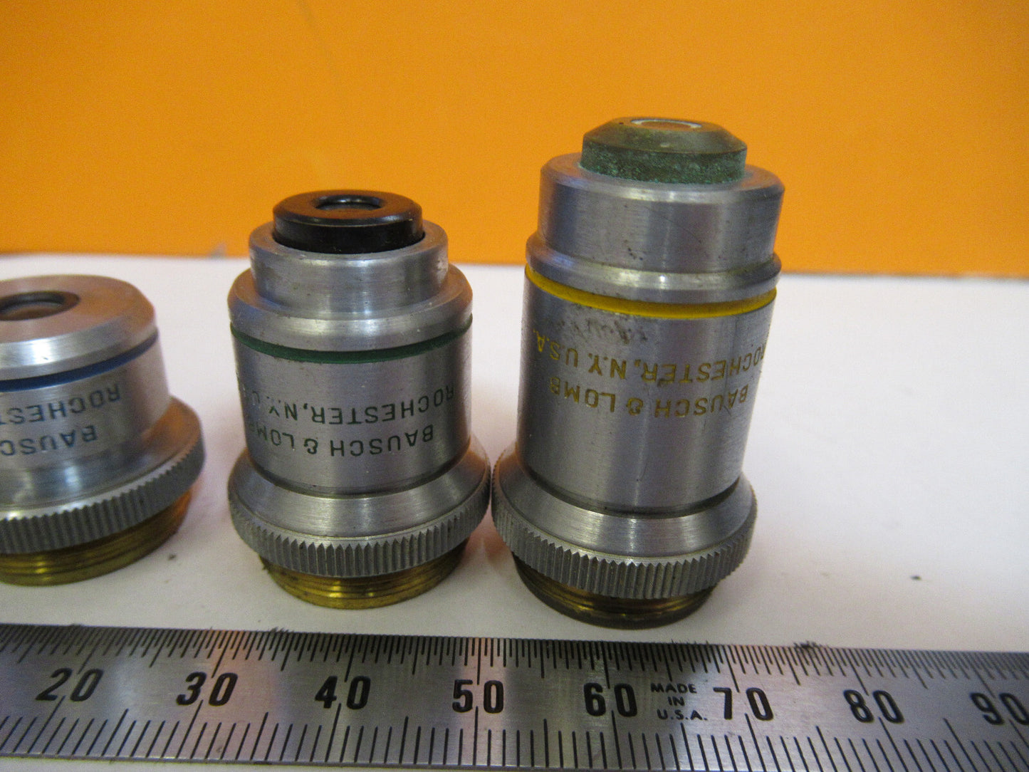 LOT BAUSCH LOMB OBJECTIVES OPTICS MICROSCOPE PART AS PICTURED S4-B-36