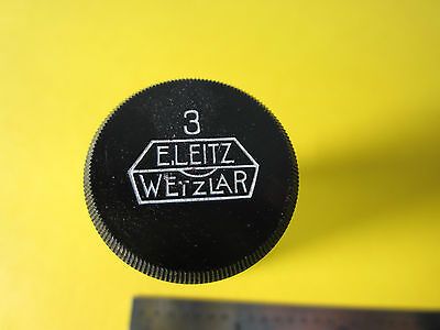 EMPTY VINTAGE MICROSCOPE OBJECTIVE BLACK CONTAINER LEITZ GERMANY 3 BIN#28-97