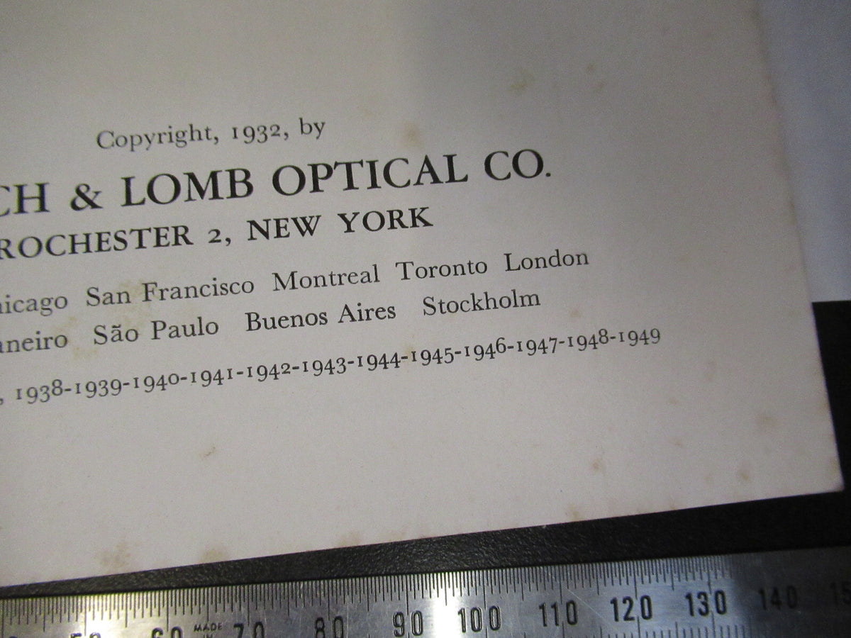 Antique Bausch & Lomb Use of Microscope Booklet 1932-49 Part