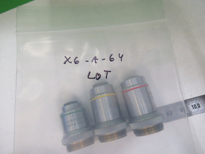 LOT 3ea OBJECTIVE BAUSCH LOMB INDUSTRIAL MICROSCOPE PART AS PICTURED X6-A-64