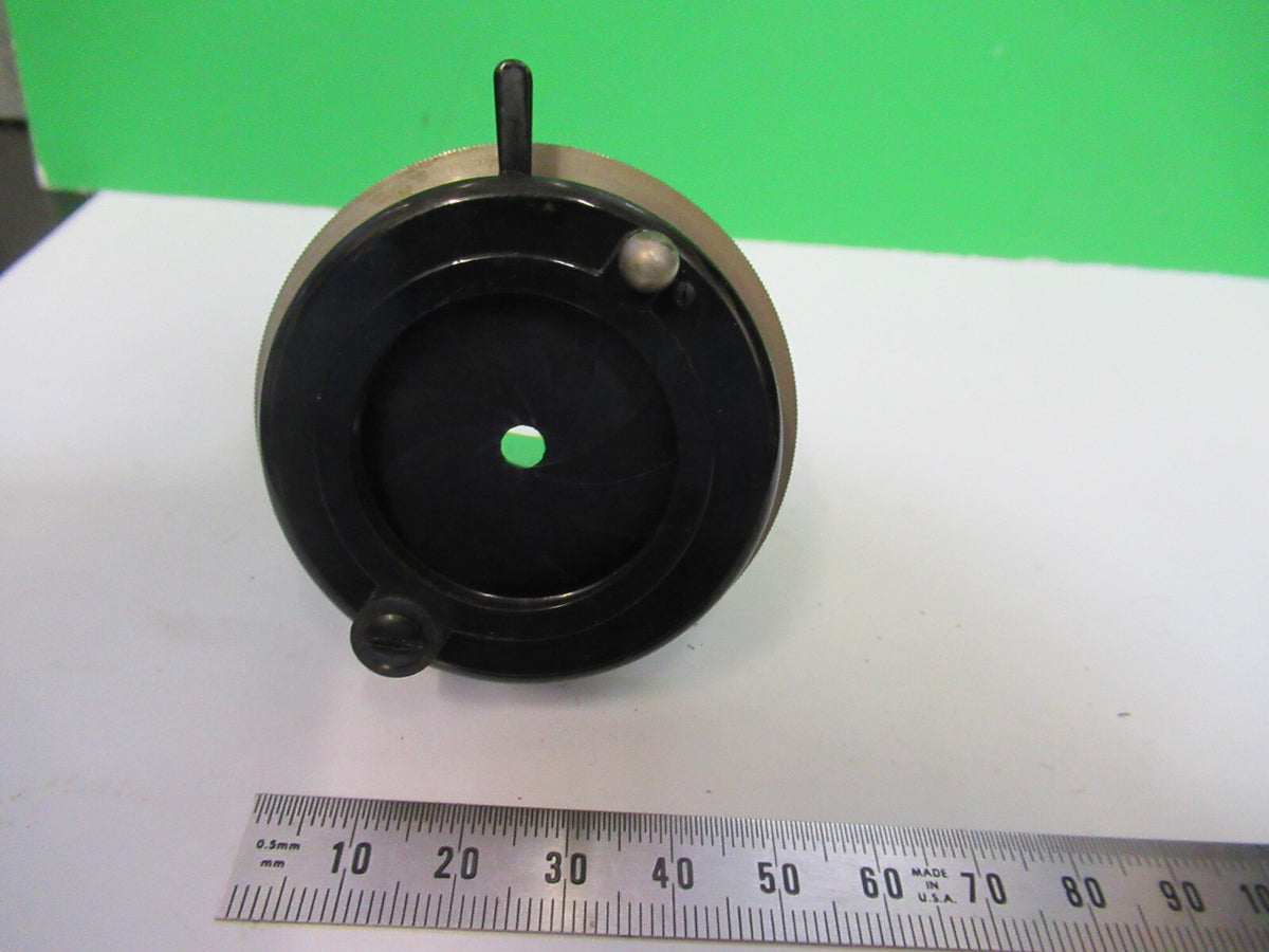 ANTIQUE LEITZ WETZLAR CONDENSER + IRIS OPTIC MICROSCOPE PART AS PICTURED X5-A-15