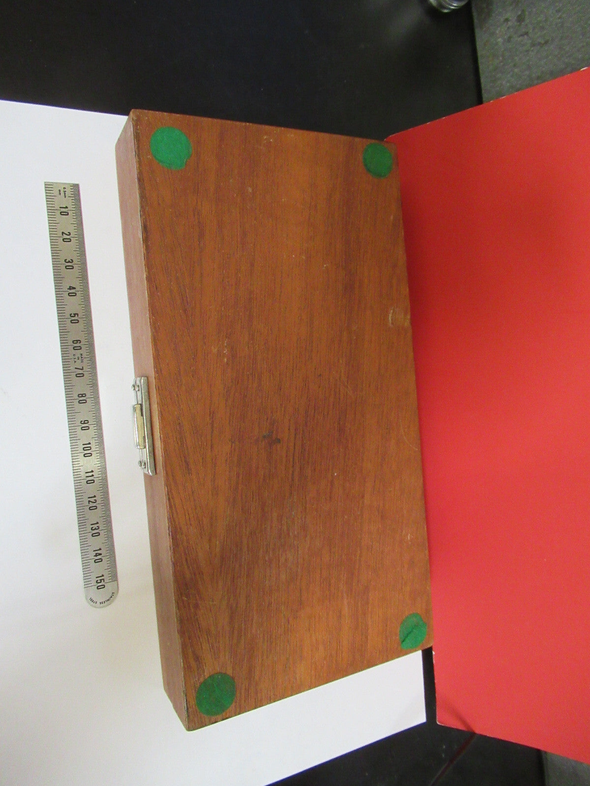 EMPTY WOODEN BOX BRUEL KJAER DENMARK MAHOGANY CASE ACCELEROMETER AS IS  Q2-128