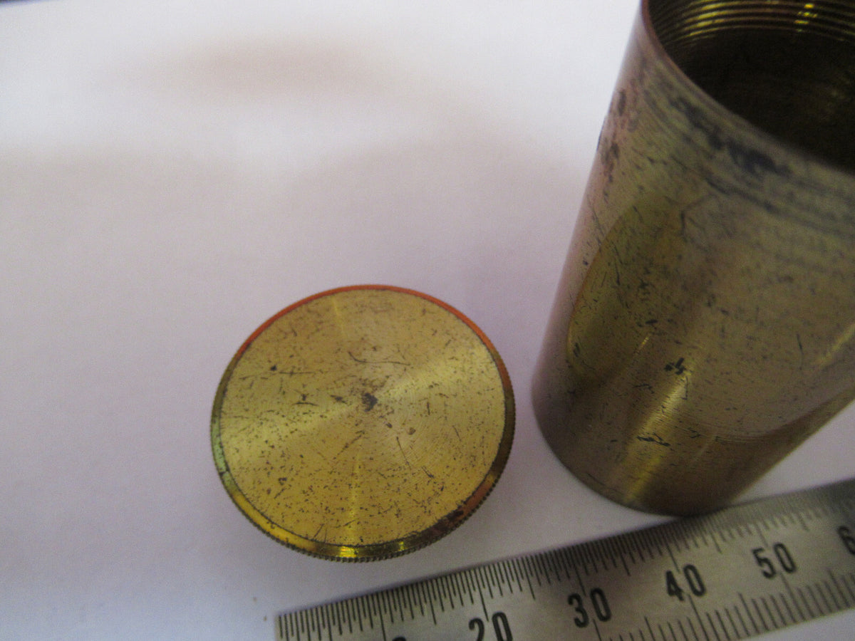 ANTIQUE BRASS EMPTY OBJECTIVE CAN CROUCH MICROSCOPE PART AS PICTURED F8-A-05