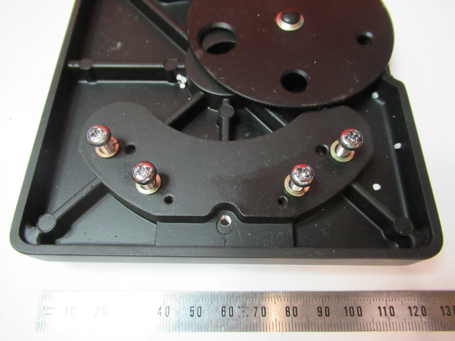 TASCO STAGE TABLE + CONDENSER OPTICS MICROSCOPE PART AS PICTURED T7-A-12