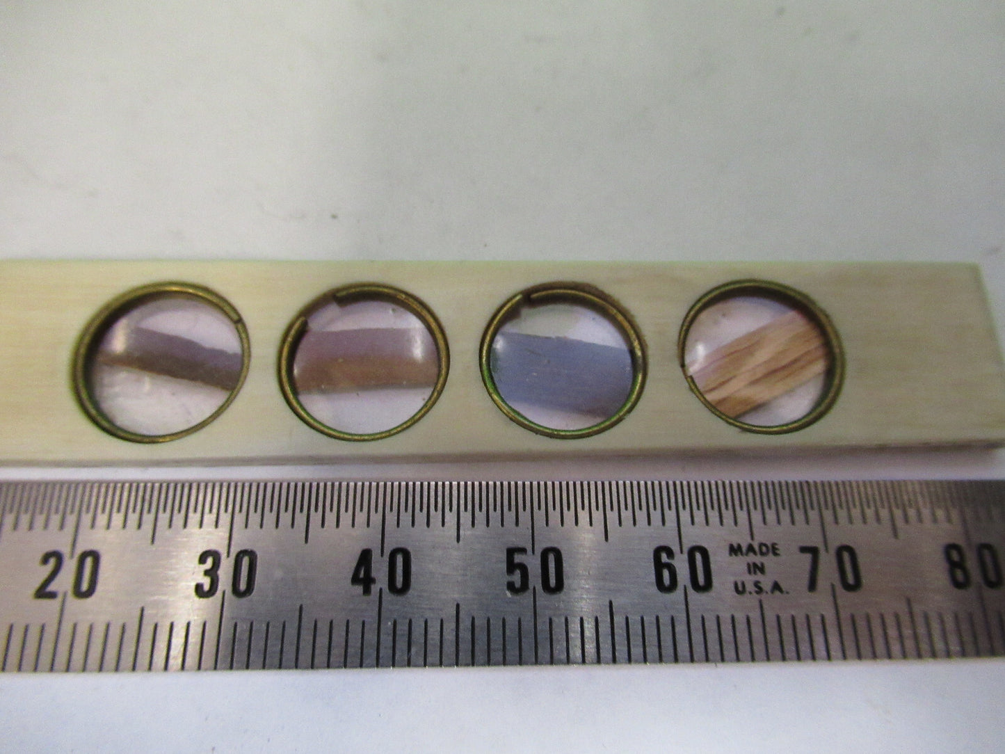 Antique Prepared Slide in Bone Rare UK Microscope Part