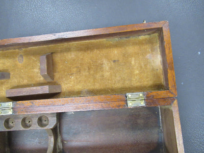 ANTIQUE EMPTY WOOD BOX MICROSCOPE PART AS PICTURED TE-4