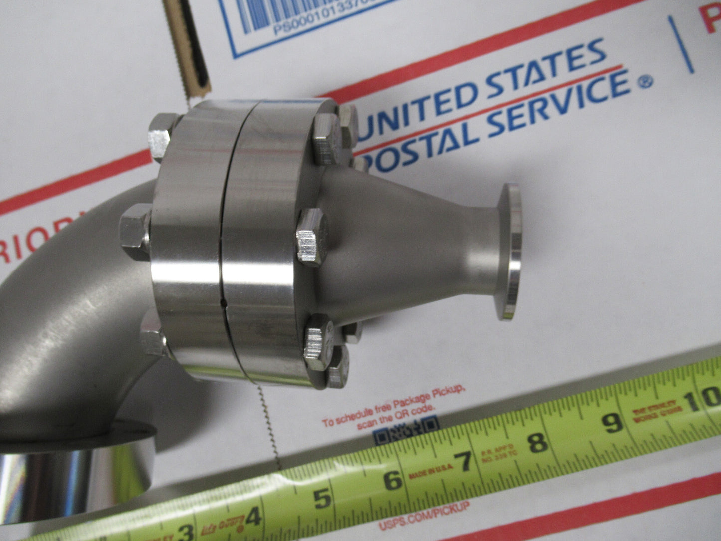 MDC HIGH VACUUM LARGE CF ELBOW ADAPTER HEAVY STAINLESS STEEL AS PIC X6-FT-97