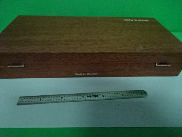 EMPTY WOODEN BOX BRUEL KJAER DENMARK MAHOGANY CASE ACCELEROMETER AS IS  #4T-B-29