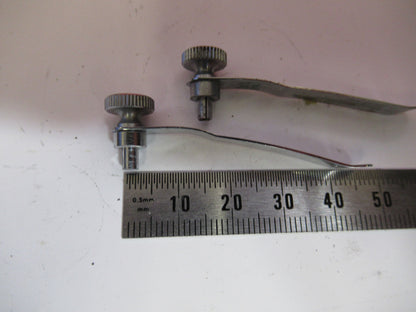 NIKON JAPAN PAIR STAGE CLIPS SPECIMEN MICROSCOPE PART AS PICTURED Y4-A-71