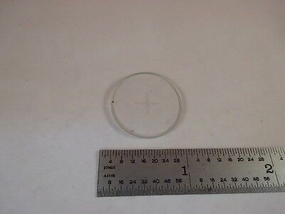 MICROSCOPE PART RETICLE GLASS TARGET MICROMETER CROSS OPTICS AS IS #80-42