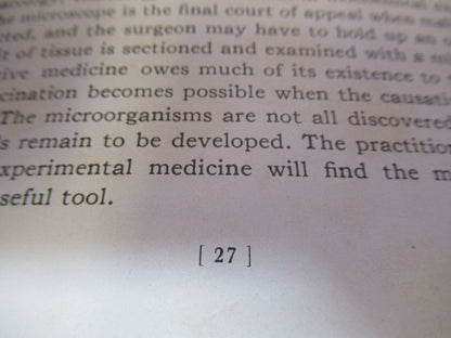 Medicine Booklet 1937 Antique Microscope Part