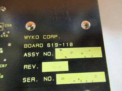 Wyko Veeco Dektak Board 619-110 Profilometer Flatness Tester
