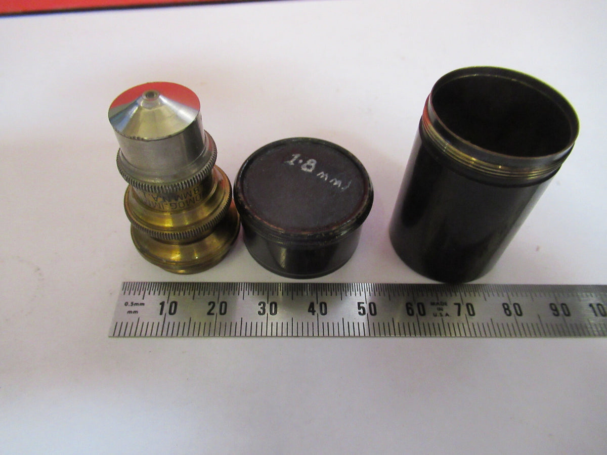 ANTIQUE BRASS SPENCER 1.8mm OBJECTIVE MICROSCOPE AS PICTURED &F8-A-86