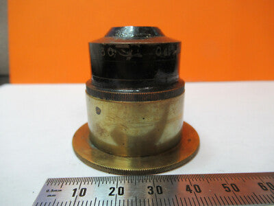 ANTIQUE ZEISS BRASS CONDENSER OPTICS MICROSCOPE PART AS PICTURED &P9-A-106