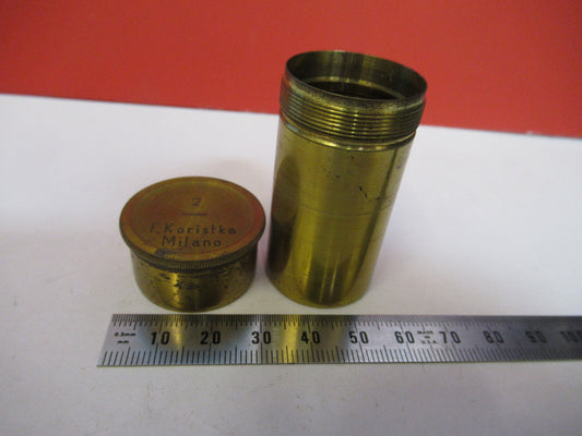 Koristka Milan Italy Antique Brass Empty Can Microscope Part