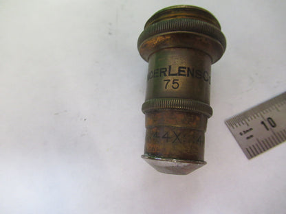 ANTIQUE BRASS BAUSCH LOMB OBJECTIVE 44X MICROSCOPE PART AS PICTURED G8-A-44