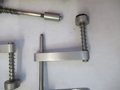 BAUSCH LOMB SET CLIPS CLAMPS ASSORTED MICROSCOPE PART AS PICTURED &B9-FT-25