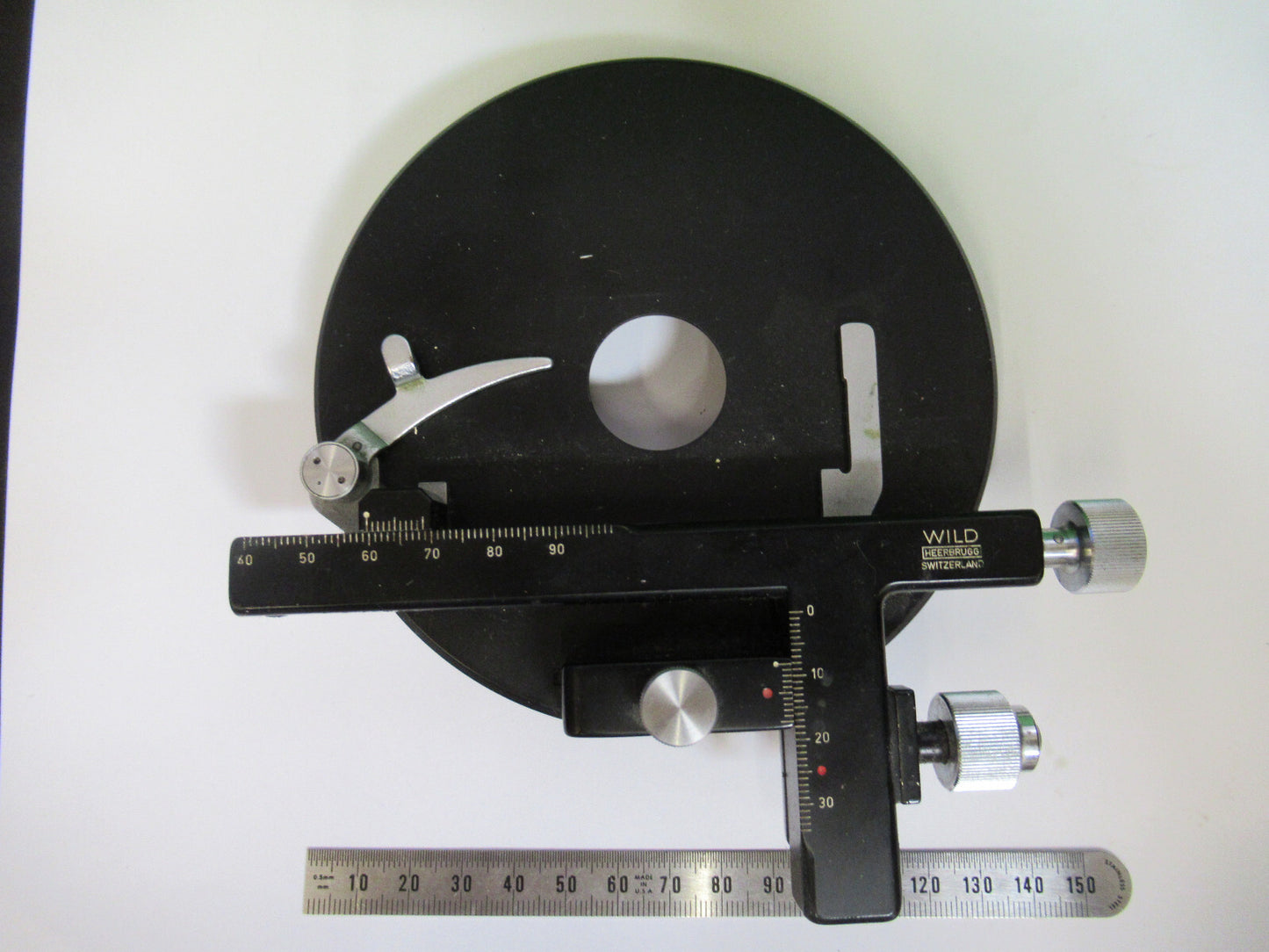 WILD HEERBRUGG SWISS M11 BINO XY STAGE CLIP MICROSCOPE PART AS PICTURED X5-A-60